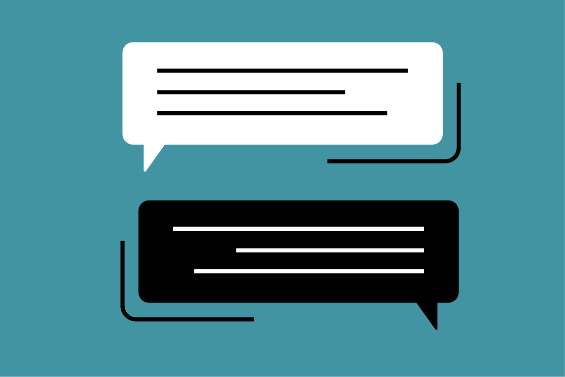 illustration of chat bubbles on a blue background