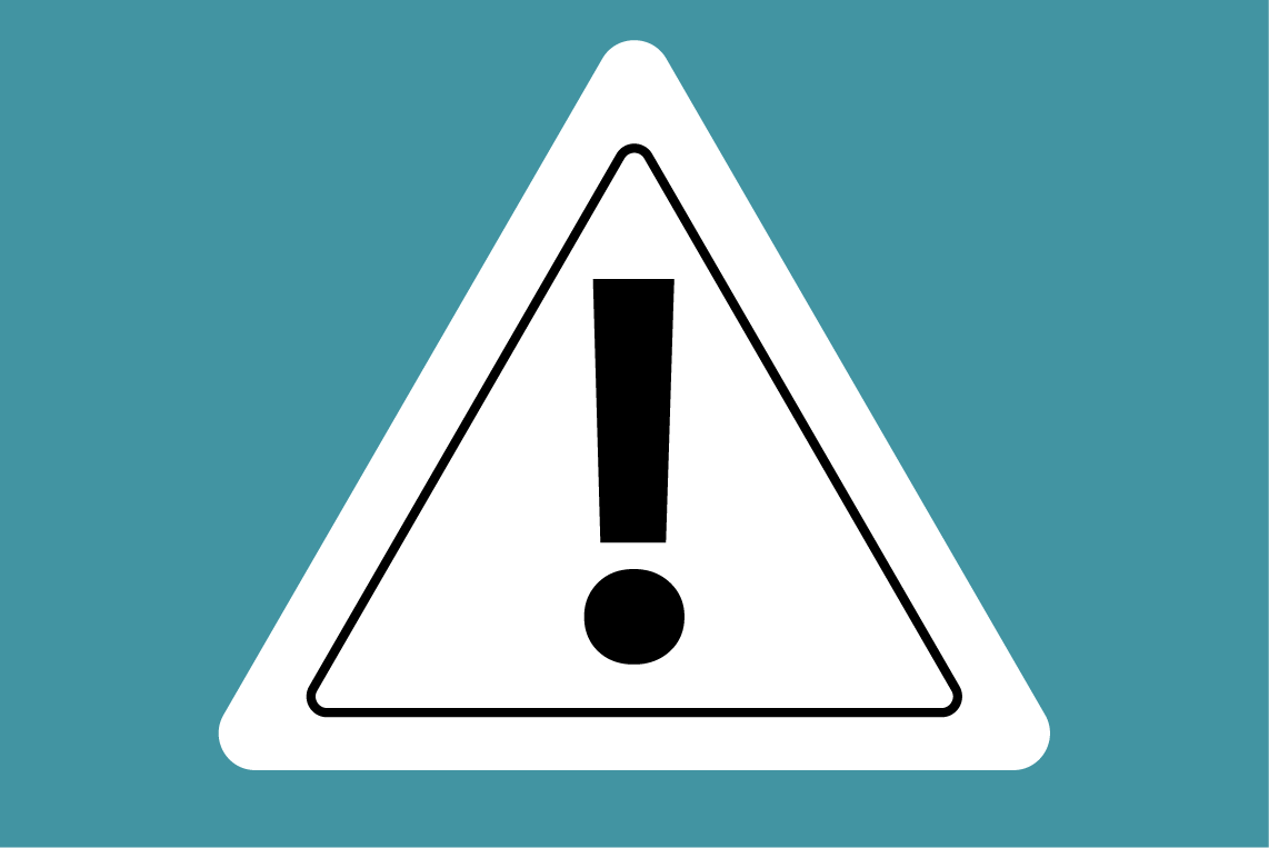 illustration of a white triangle with an exclamation point